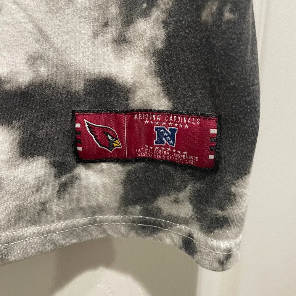 Arizona Cardinals Mens T-Shirt Large Black Tie Dye Cotton Blend NFL Team Apparel - Picture 6 of 8